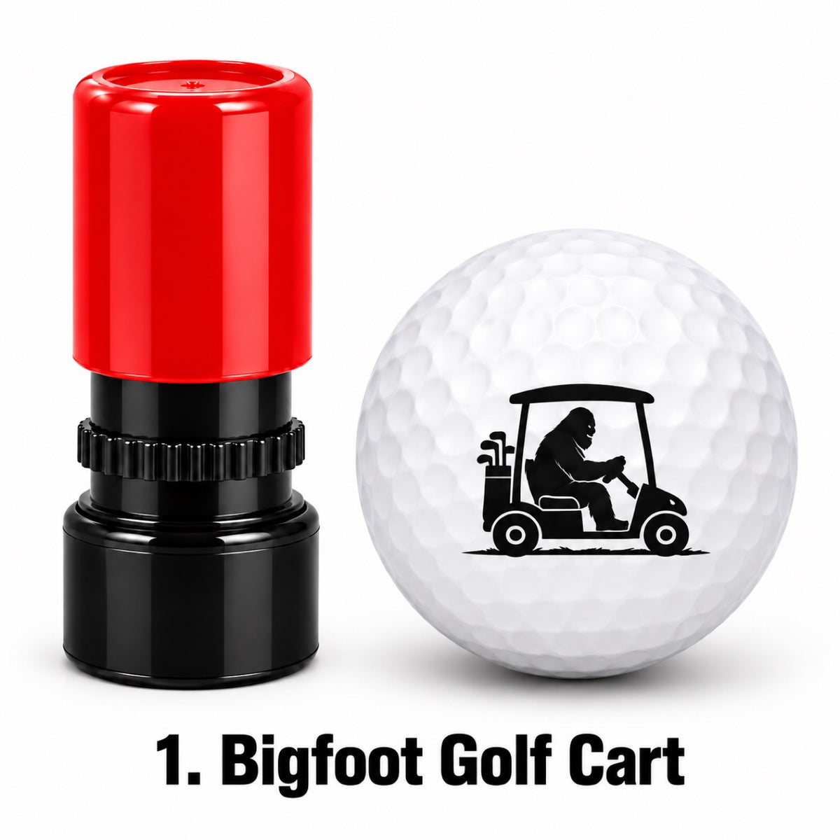 Bigfoot Cartoon Golf Ball Stamp