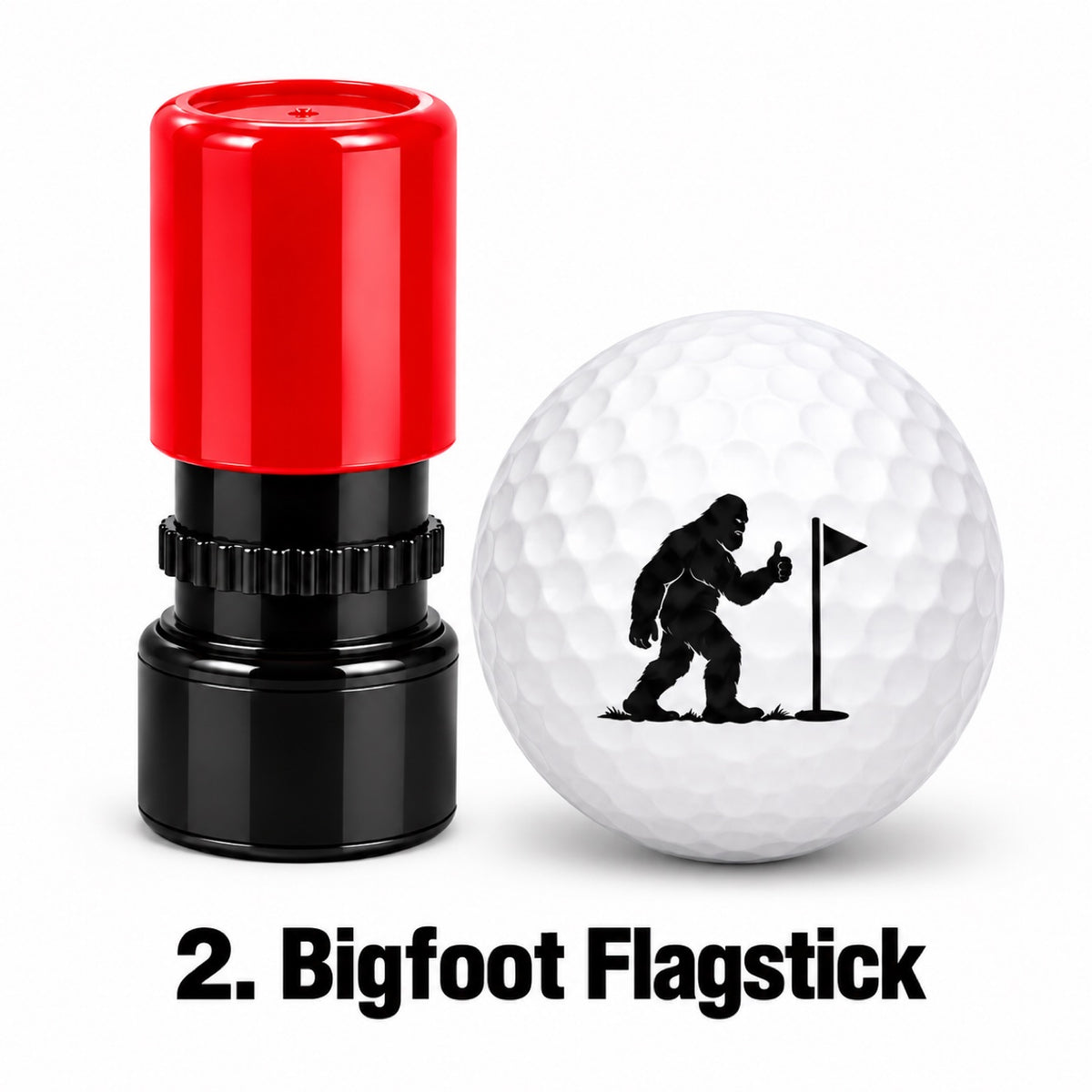 Bigfoot Cartoon Golf Ball Stamp