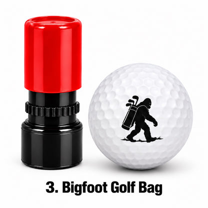 Bigfoot Cartoon Golf Ball Stamp