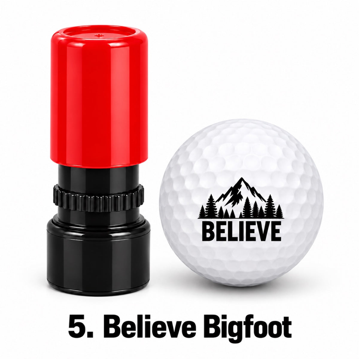 Bigfoot Cartoon Golf Ball Stamp