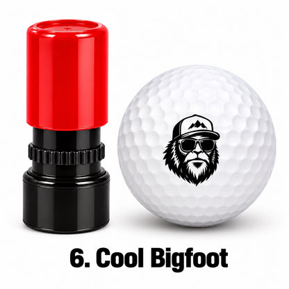Bigfoot Cartoon Golf Ball Stamp