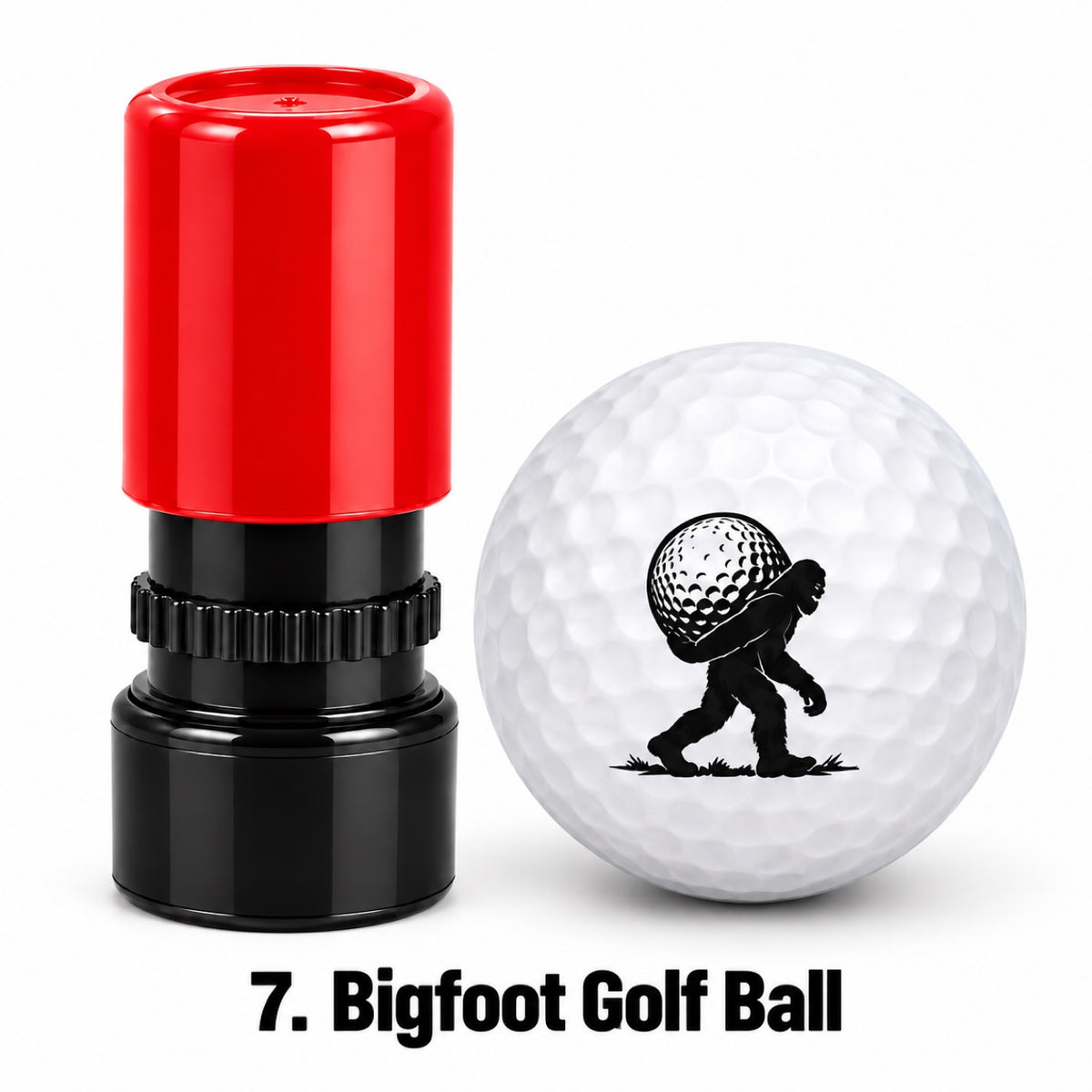 Bigfoot Cartoon Golf Ball Stamp
