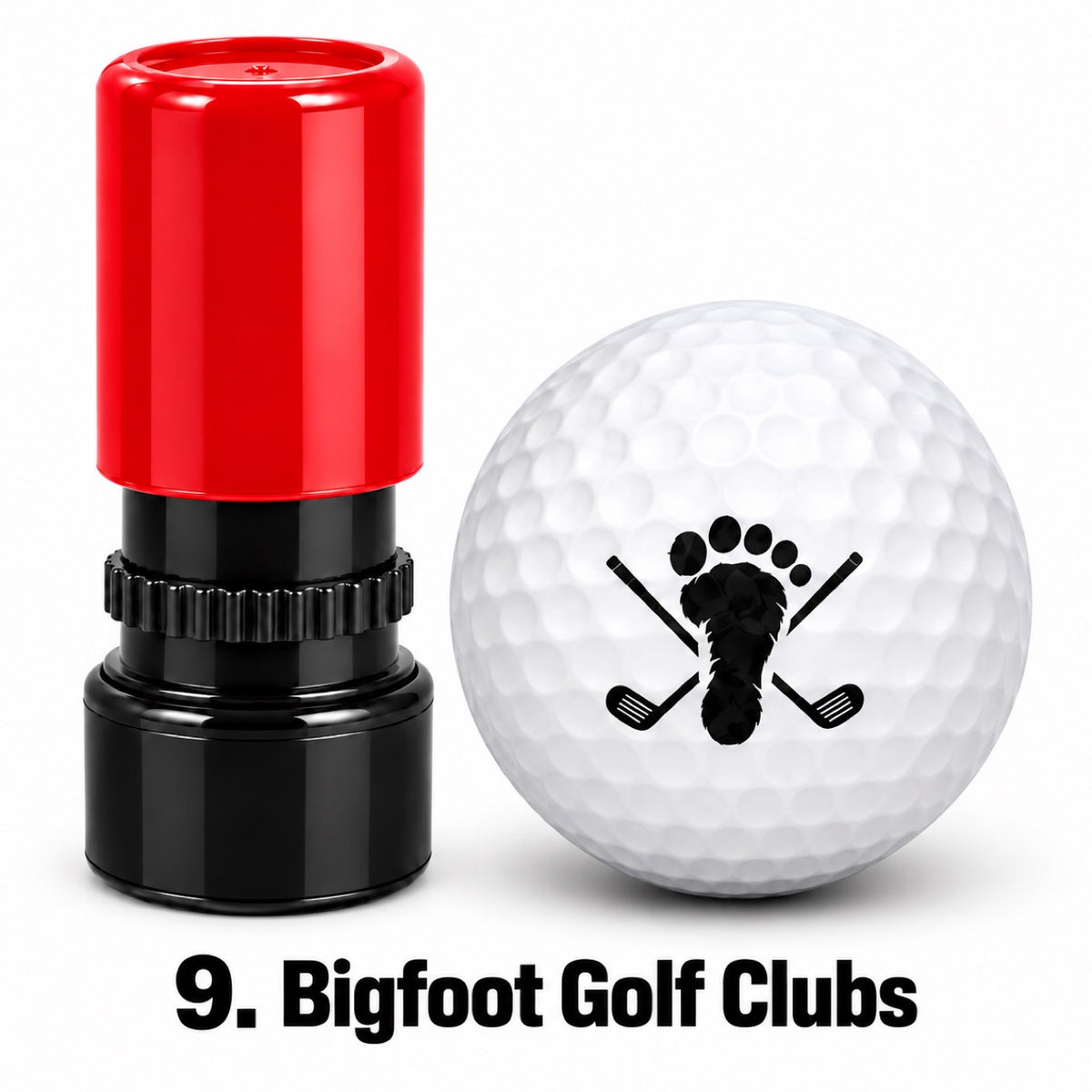 Bigfoot Cartoon Golf Ball Stamp