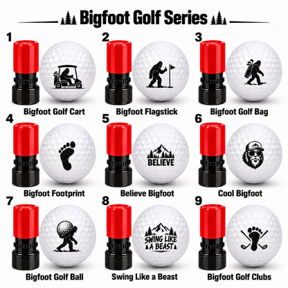 Bigfoot Cartoon Golf Ball Stamp