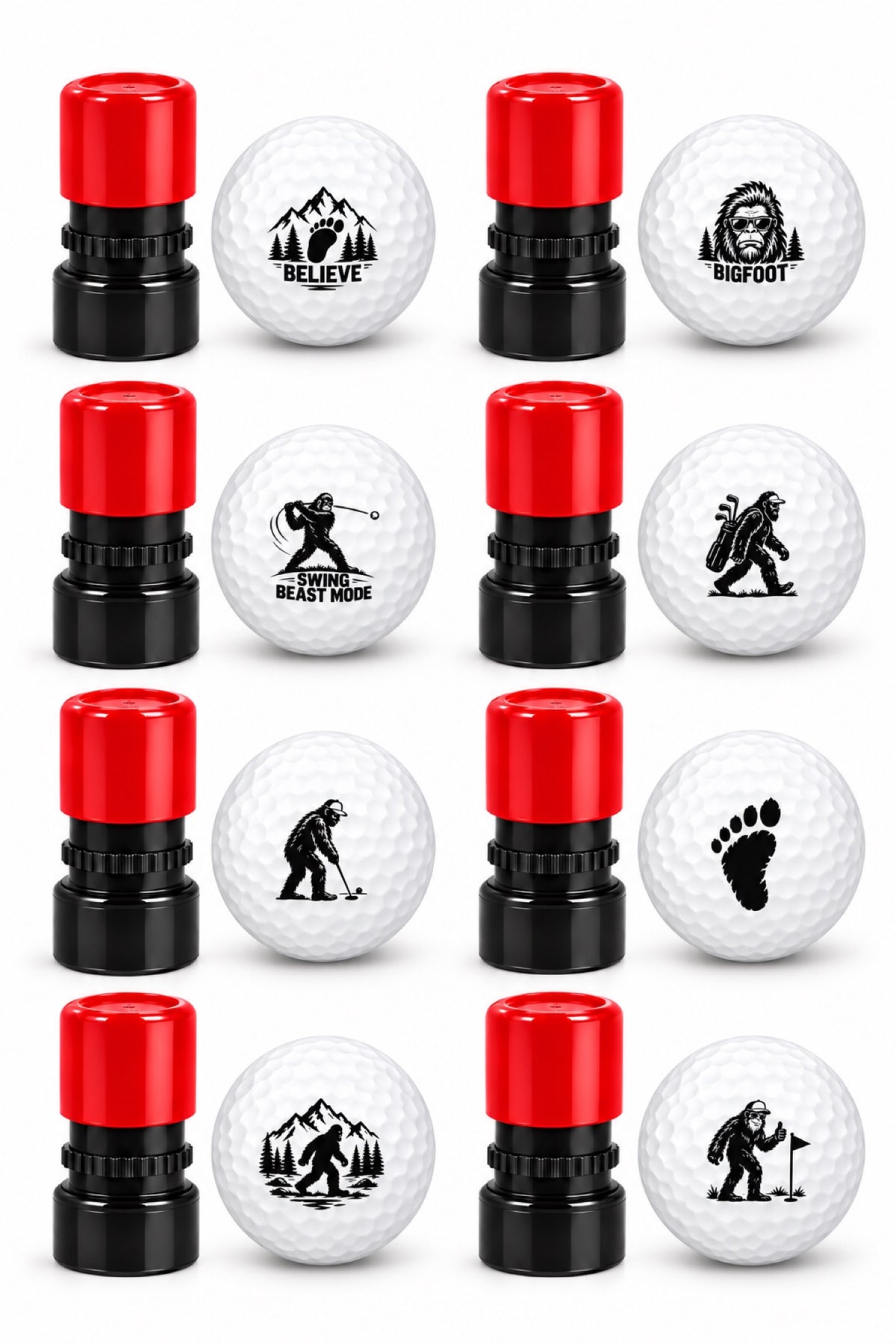 Bigfoot Golf Ball Stamp – Sasquatch Edition (8 Designs)