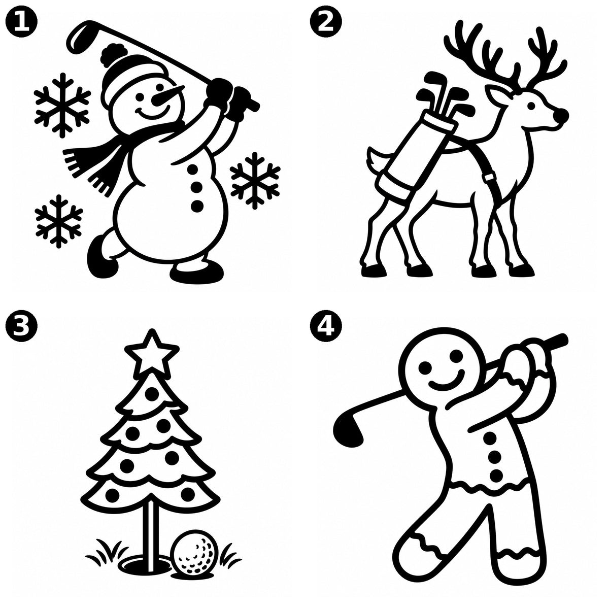 Snowman Golfer Christmas Golf Ball Stamp Pre-Inked Waterproof Marker Xmas Golfer Gift