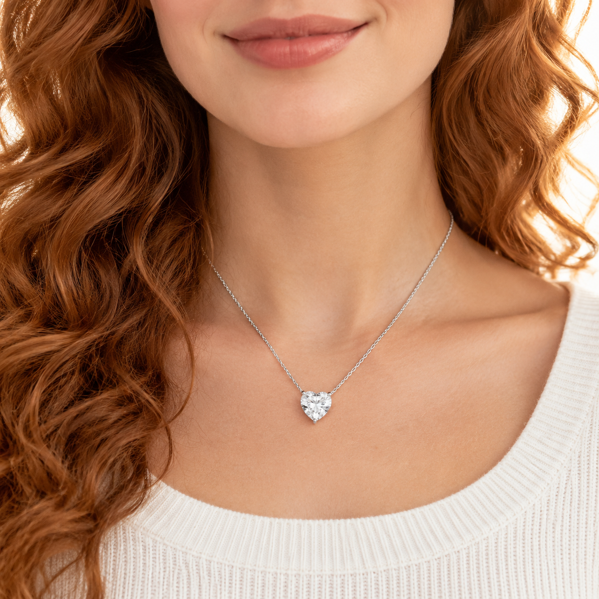IGI Certified 1.51 CT Heart Lab-Grown Diamond Necklace in 18K White Gold