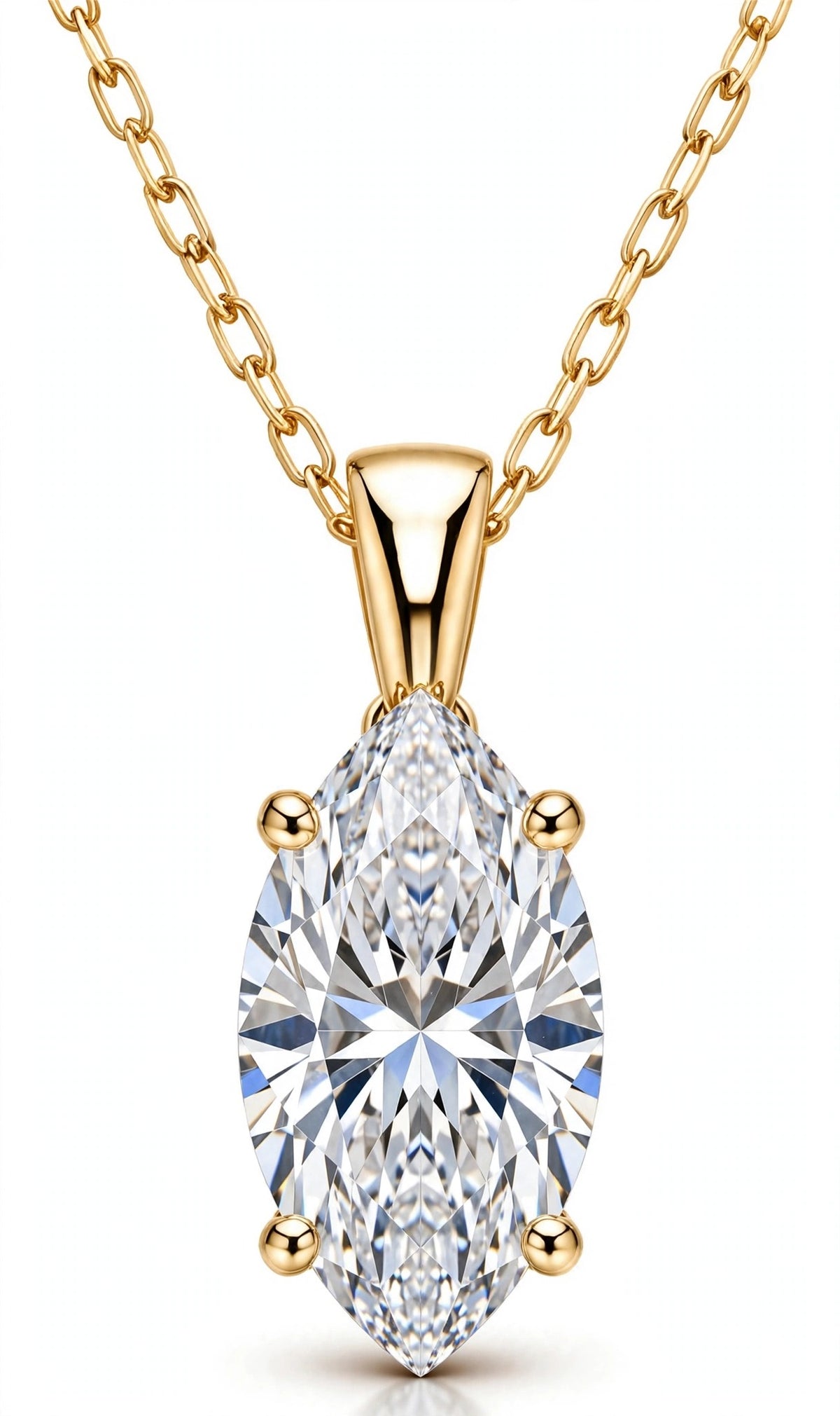 Marquise 1.5ct lab-grown diamond necklace