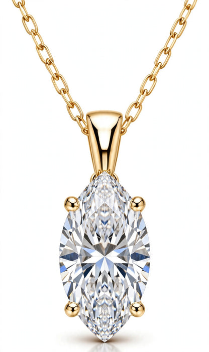 Marquise 1.5ct lab-grown diamond necklace