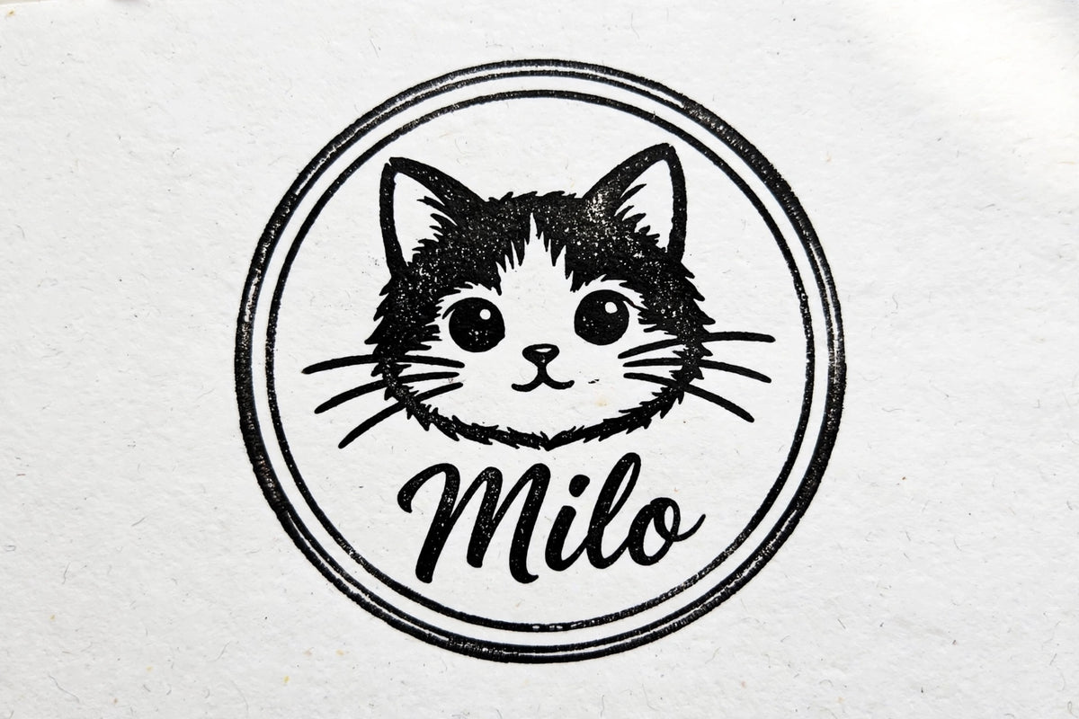 Custom Pet Portrait Stamp – Personalized Dog & Cat Photo Stamp, Pre-Inked
