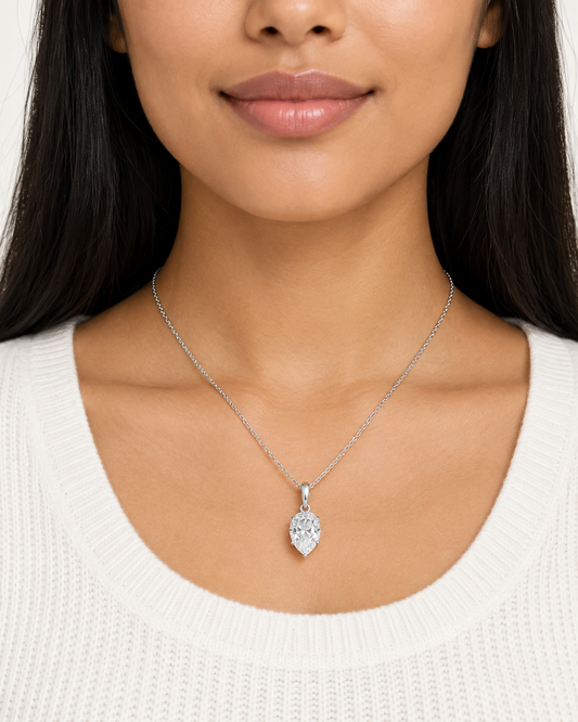 IGI-Certified Pear Lab-Grown Diamond Pendant Necklace, 1.5–2 CT, 14K/18K Gold