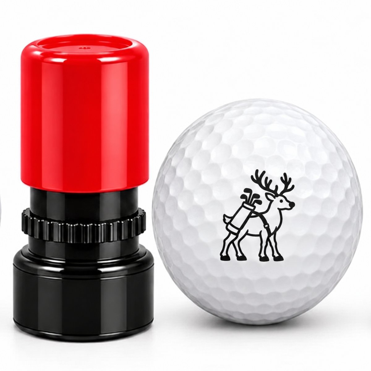 Reindeer Caddie Christmas Golf Ball Stamp Pre-Inked Waterproof Marker Xmas Golfer Gift