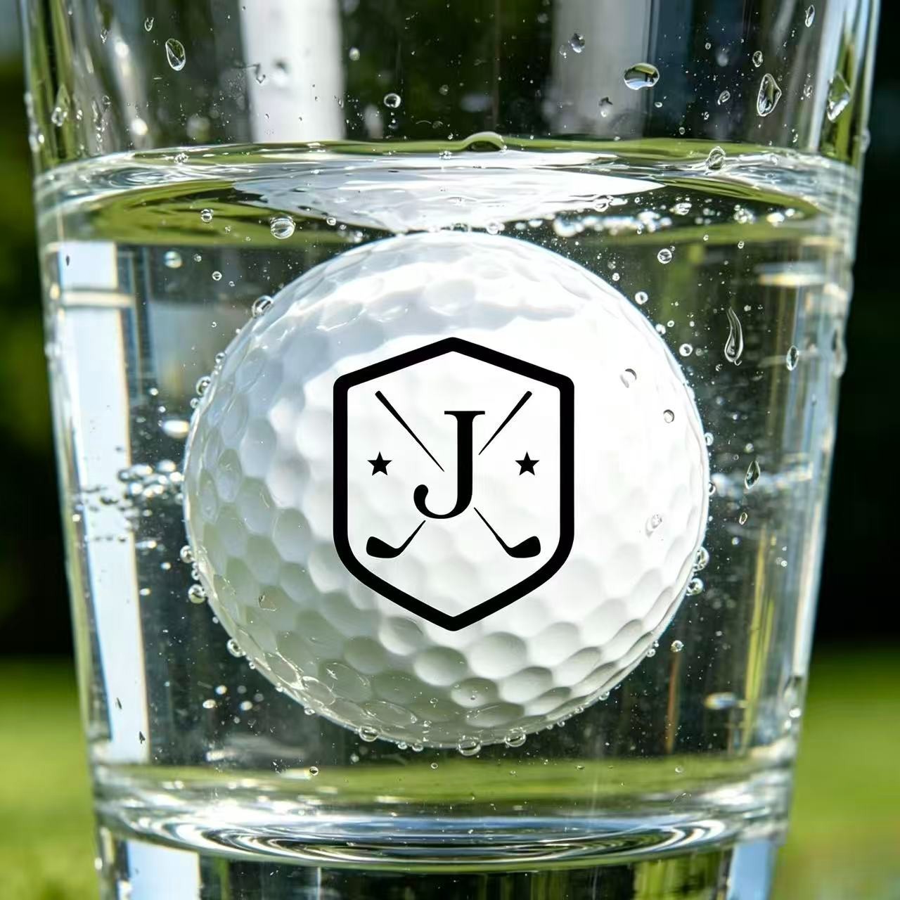 Personalized Golf Ball Monogram Letter A-Z Crossed Clubs Shield  Golfer Gift