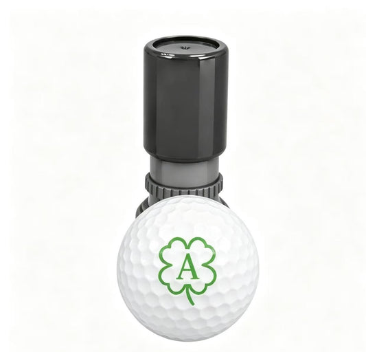 Clover Initial Letter A-Z With Custom Name Pre-Inked Stamp for Golf Ball