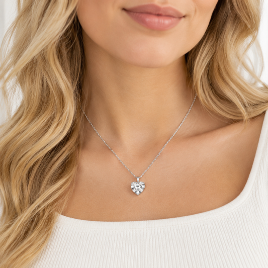 IGI Certified 1.5 CT Heart Lab-Grown Diamond Necklace in Sterling Silver